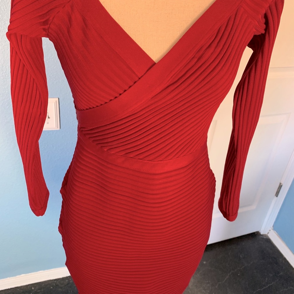 Red sweater dress